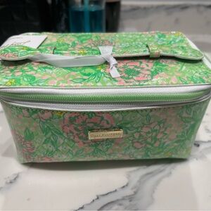 Lilly Pulitzer Green and Pink Cosmetic Bag